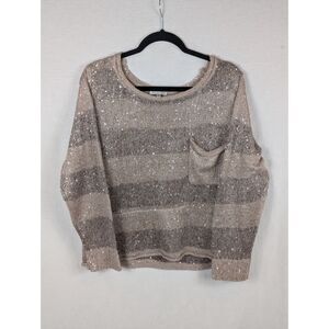 Avalin Shimmering Striped Knit Sweater Women's Size XL